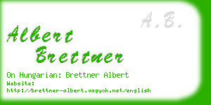 albert brettner business card